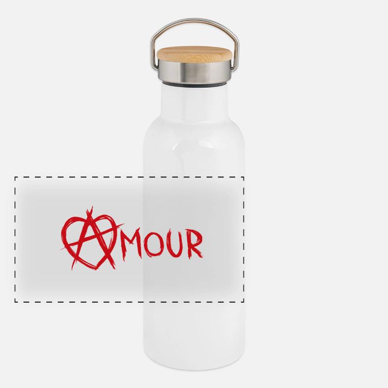 Amour Gourde isotherme avec bouchon en bambou