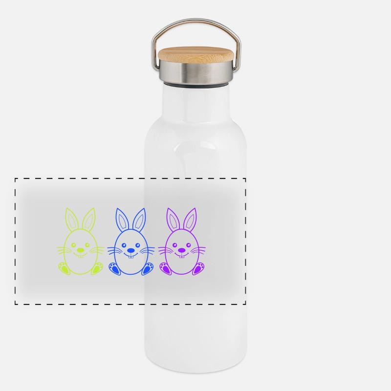 Easter Bunny 3 Panoramic Thermal Bottle with Bamboo Lid