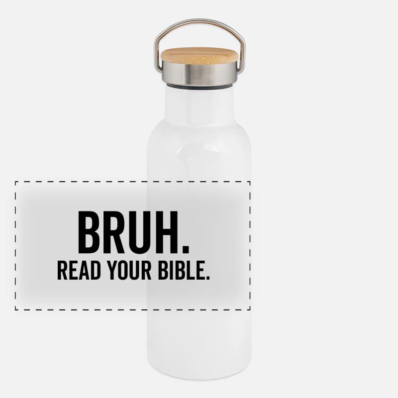 Bruh Read Your Bible Panoramic Thermal Bottle with Bamboo Lid