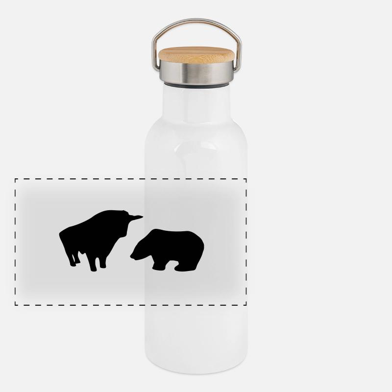 Börse Panorama Thermosflasche mit Bambusdeckel