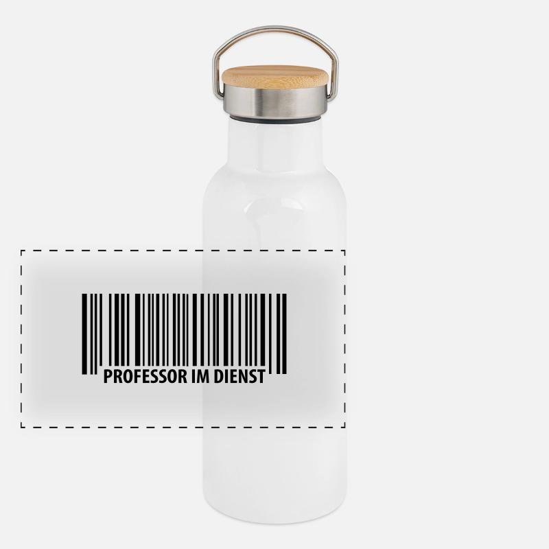 Professor im Dienst Panorama Thermosflasche mit Bambusdeckel