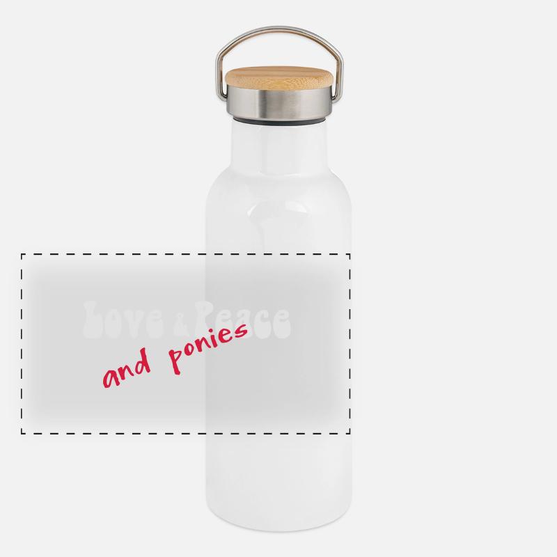 Pony Panorama Thermosflasche mit Bambusdeckel