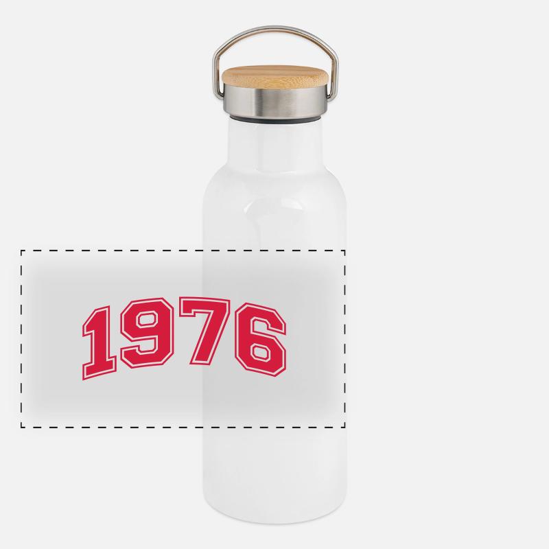 1976 - Panoramic Thermal Bottle with Bamboo Lid - white