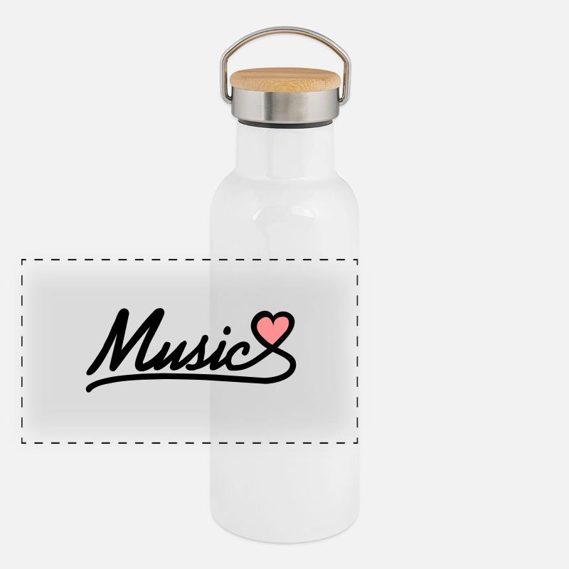 music_2c Gourde isotherme avec bouchon en bambou