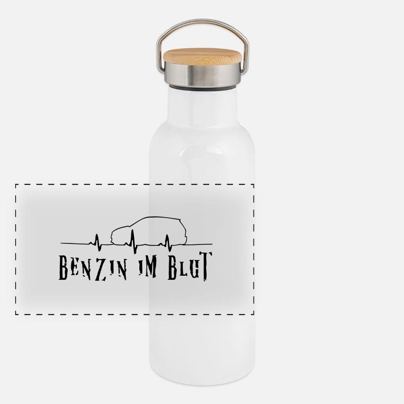 Benzinim Blut Panorama Thermosflasche mit Bambusdeckel