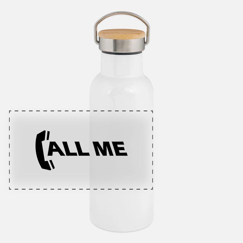 call_me_1c Gourde isotherme avec bouchon en bambou