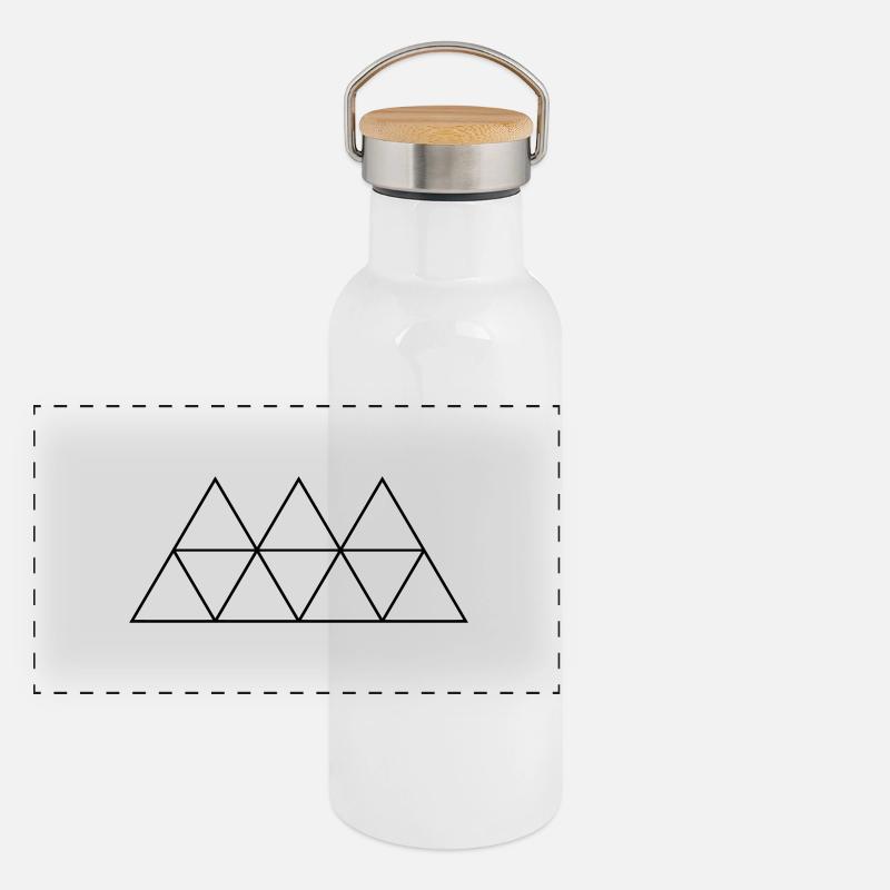 Géométrie Triangle Outlines conceptions rondes Gourde isotherme avec bouchon en bambou