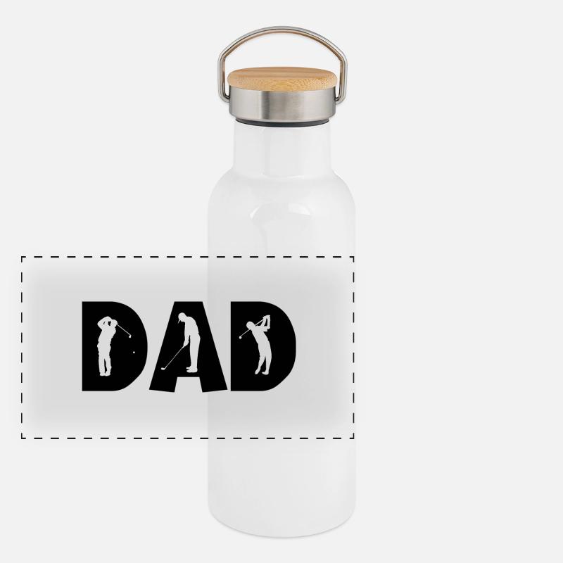 papa Golf Gourde isotherme avec bouchon en bambou