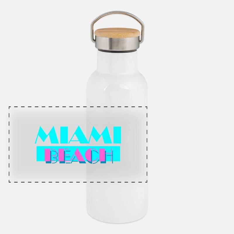 Miami Beach Panoramic Thermal Bottle with Bamboo Lid