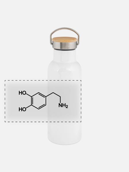 Dopamine - Panorama Thermosflasche mit Bambusdeckel - Weiß
