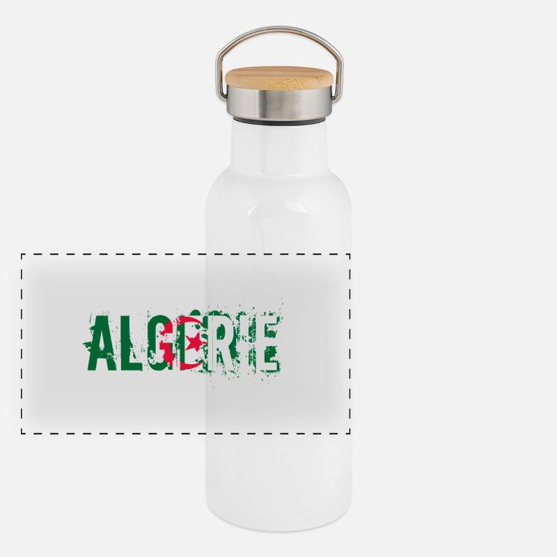 logo_flag_grunge_algerie_2 Gourde isotherme avec bouchon en bambou