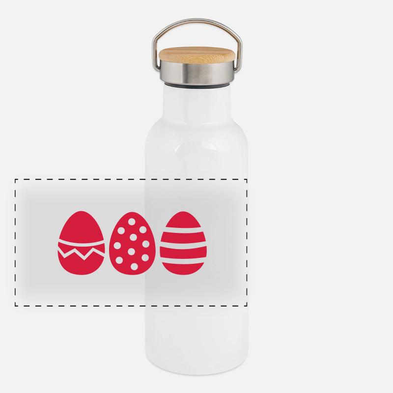 Easter eggs Panoramic Thermal Bottle with Bamboo Lid