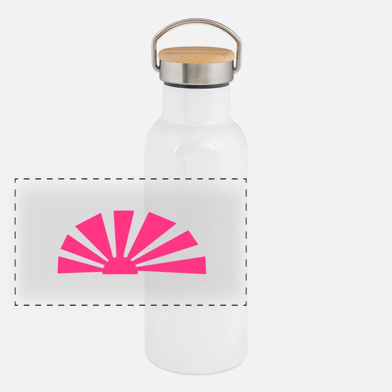Aufgehende Sonne 1c Panorama Thermosflasche mit Bambusdeckel