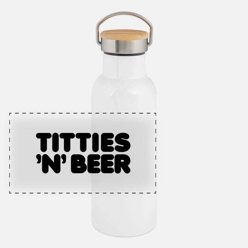 titties and beer Panoramic Thermal Bottle with Bamboo Lid