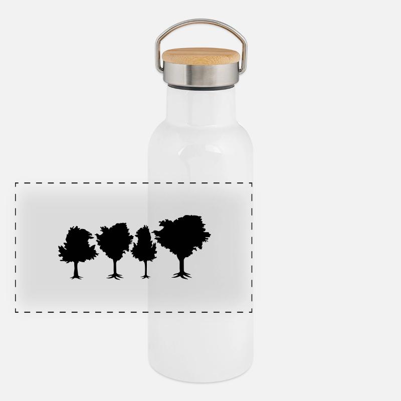 Trees - Gourde isotherme avec bouchon en bambou - blanc