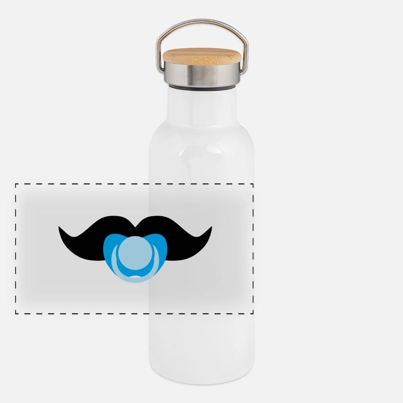 Baby Boy Mustache Panoramic Thermal Bottle with Bamboo Lid