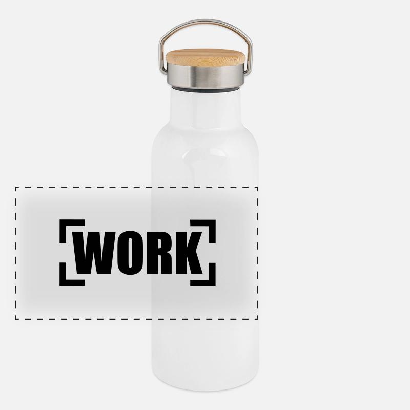 Work Panorama Thermosflasche mit Bambusdeckel