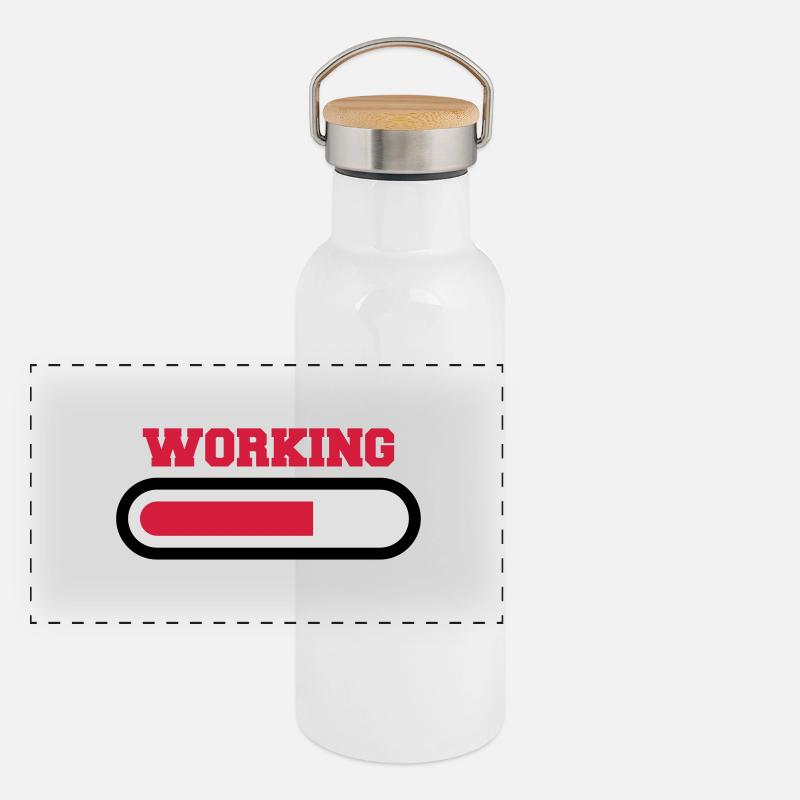 Working Panorama Thermosflasche mit Bambusdeckel