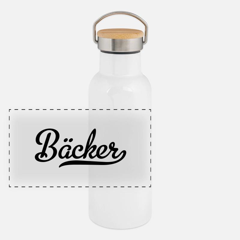 Bäcker Panorama Thermosflasche mit Bambusdeckel