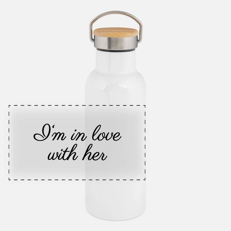 In love with her Panorama Thermosflasche mit Bambusdeckel