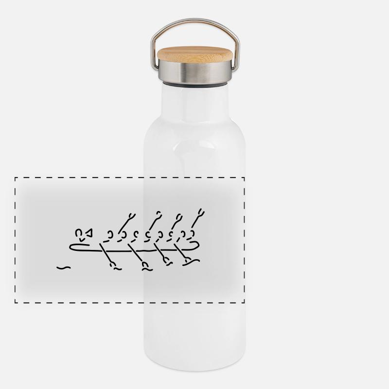 rudern achter Panorama Thermosflasche mit Bambusdeckel