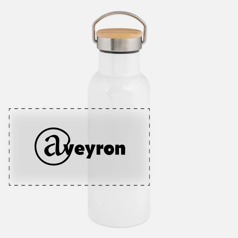 département de l' Aveyron Aveyronnais Gourde isotherme avec bouchon en bambou