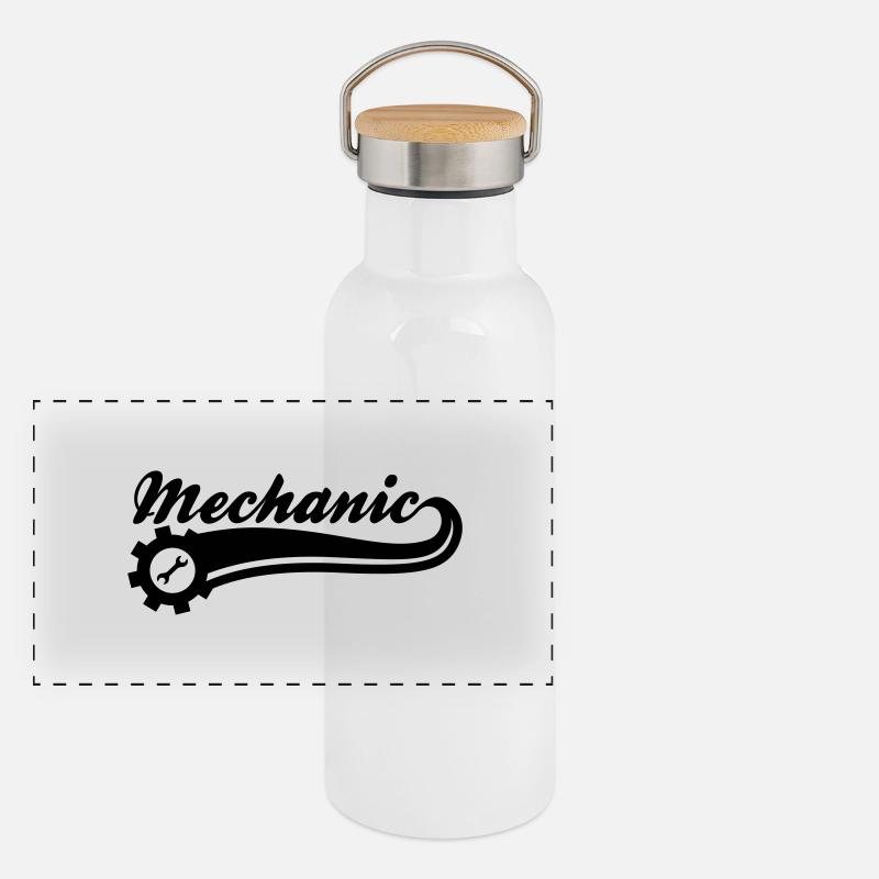 mechanic Panorama Thermosflasche mit Bambusdeckel