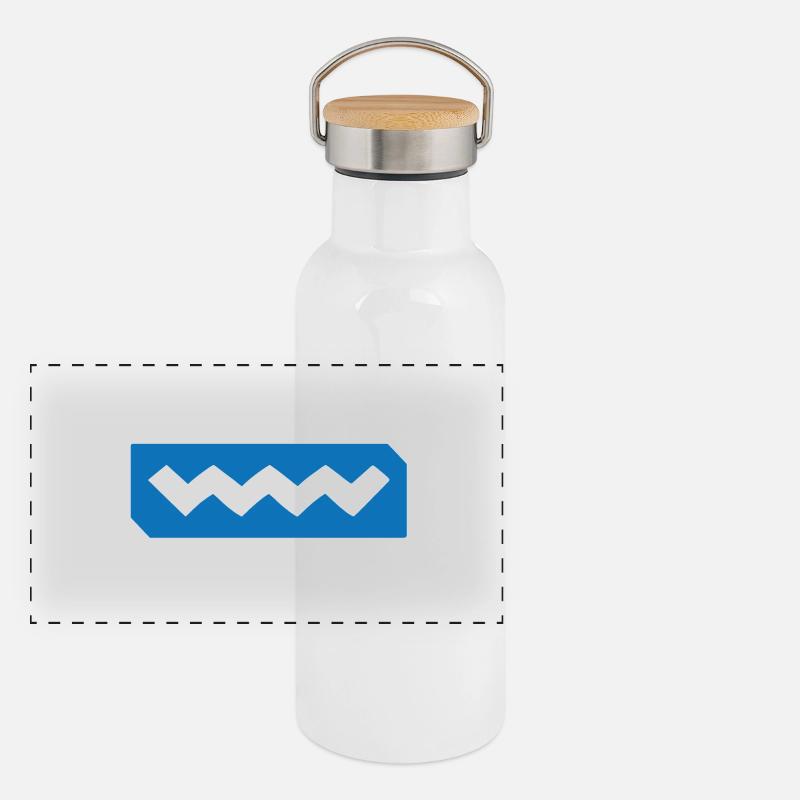 Wild Atlantic Way - Panorama Thermosflasche mit Bambusdeckel - Weiß