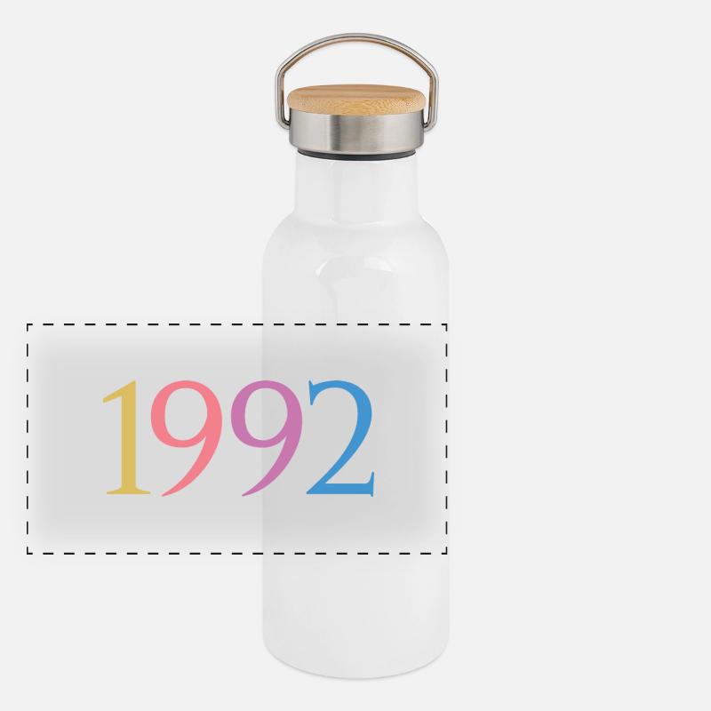 Année 1992, 30 ans, cadeau de 30e anniversaire Gourde isotherme avec bouchon en bambou