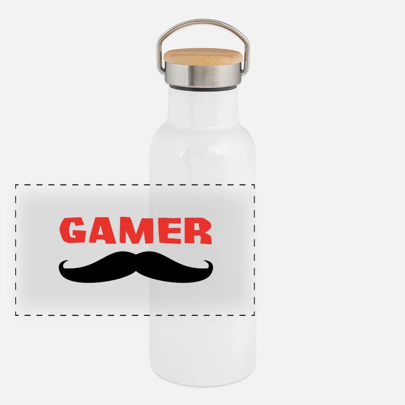 GAMER Gourde isotherme avec bouchon en bambou