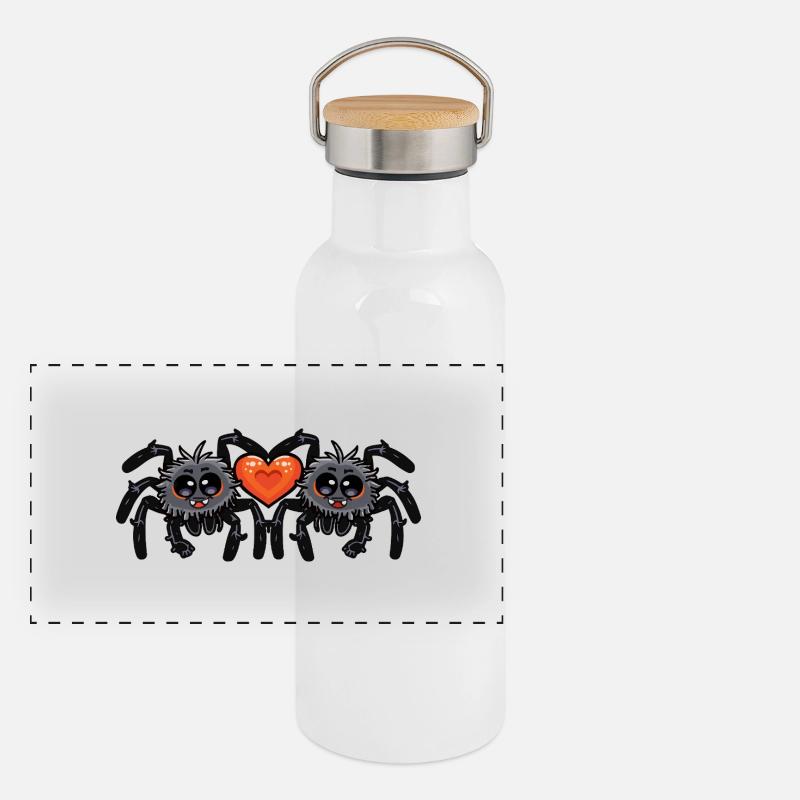 Tarentule araignée couple Saint-Valentin Gourde isotherme avec bouchon en bambou