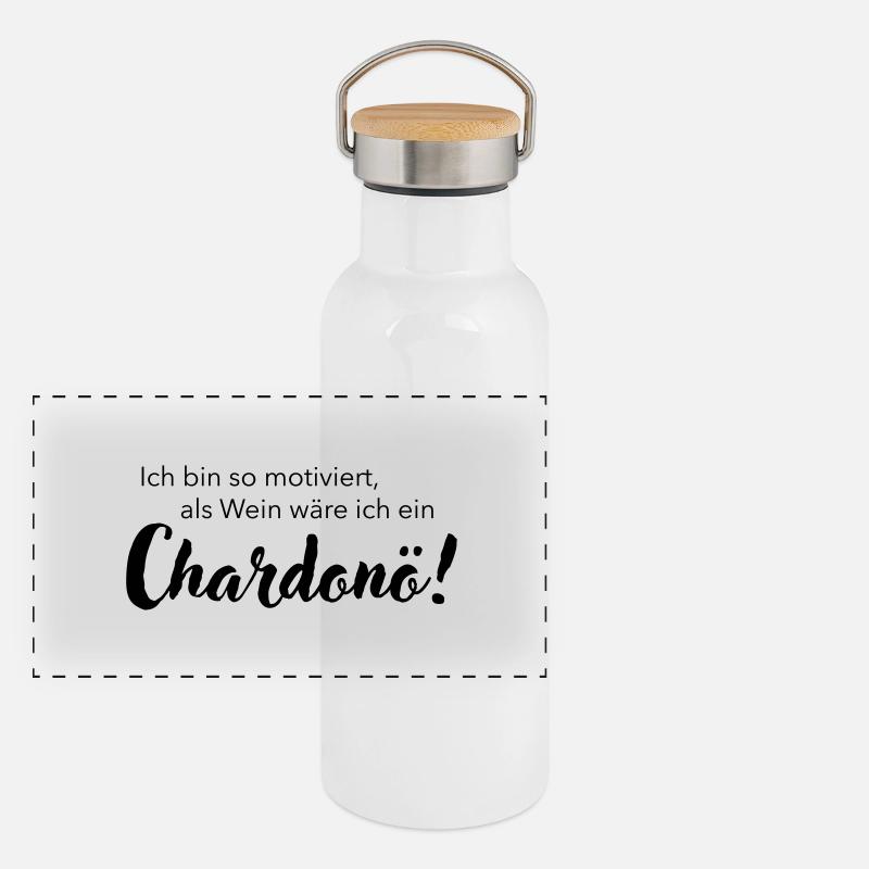 Ich bin ein Chardonö Panorama Thermosflasche mit Bambusdeckel