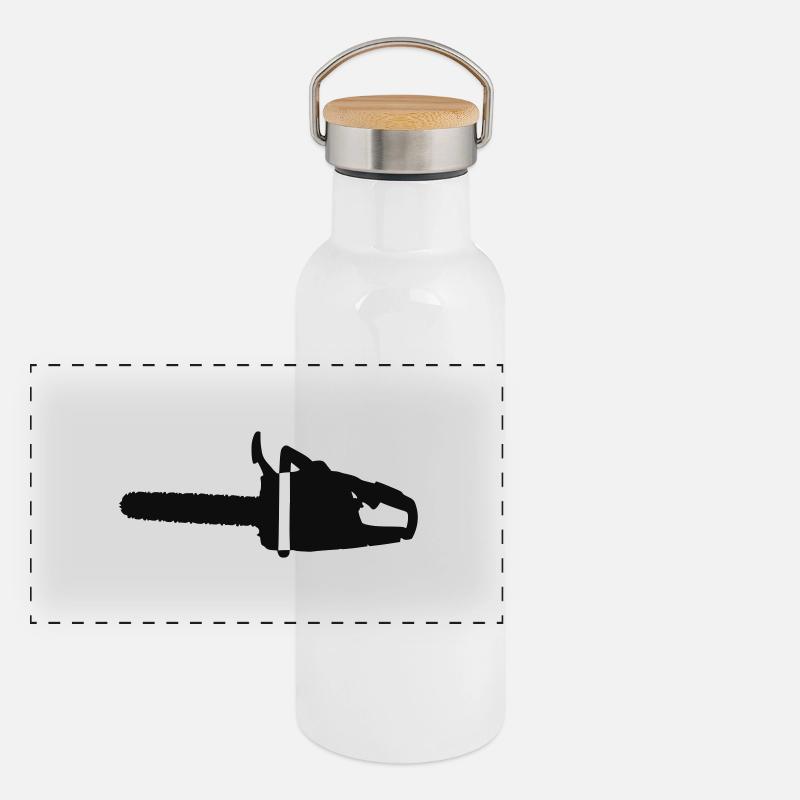Chainsaw Panoramic Thermal Bottle with Bamboo Lid