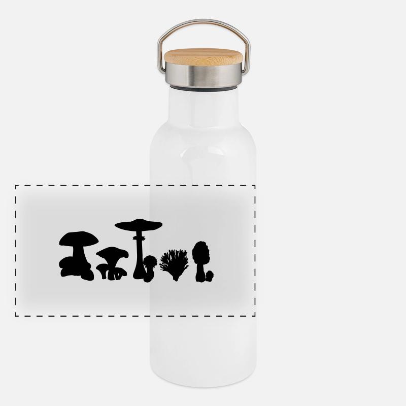 Pilz Panorama Thermosflasche mit Bambusdeckel