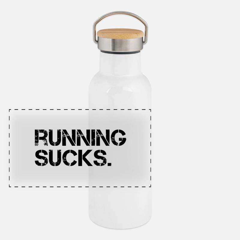 Running Sucks Panorama Thermosflasche mit Bambusdeckel