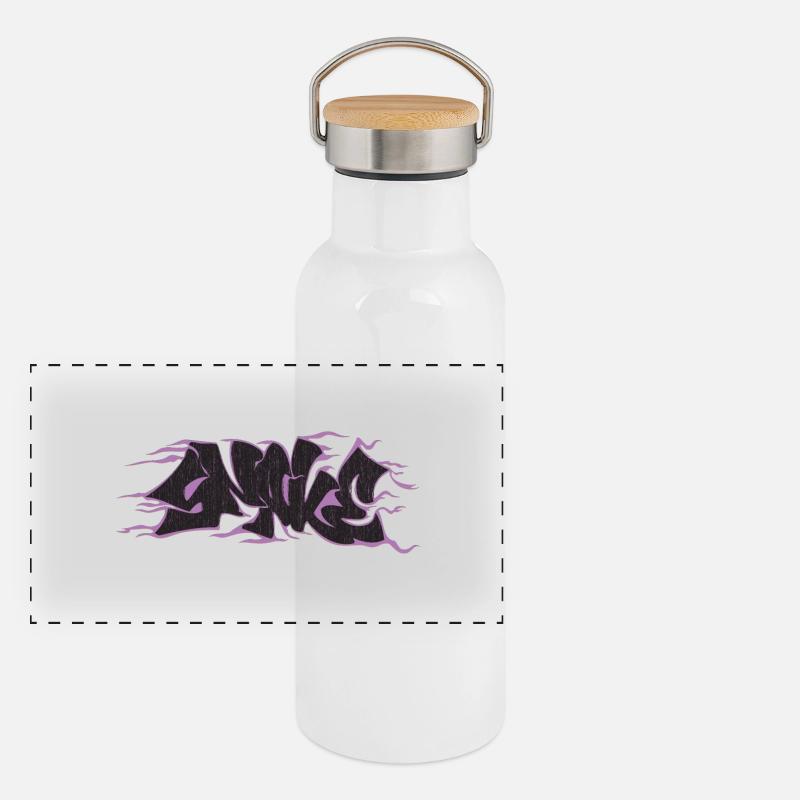 serpent main graffiti dessiner pourpre Gourde isotherme avec bouchon en bambou