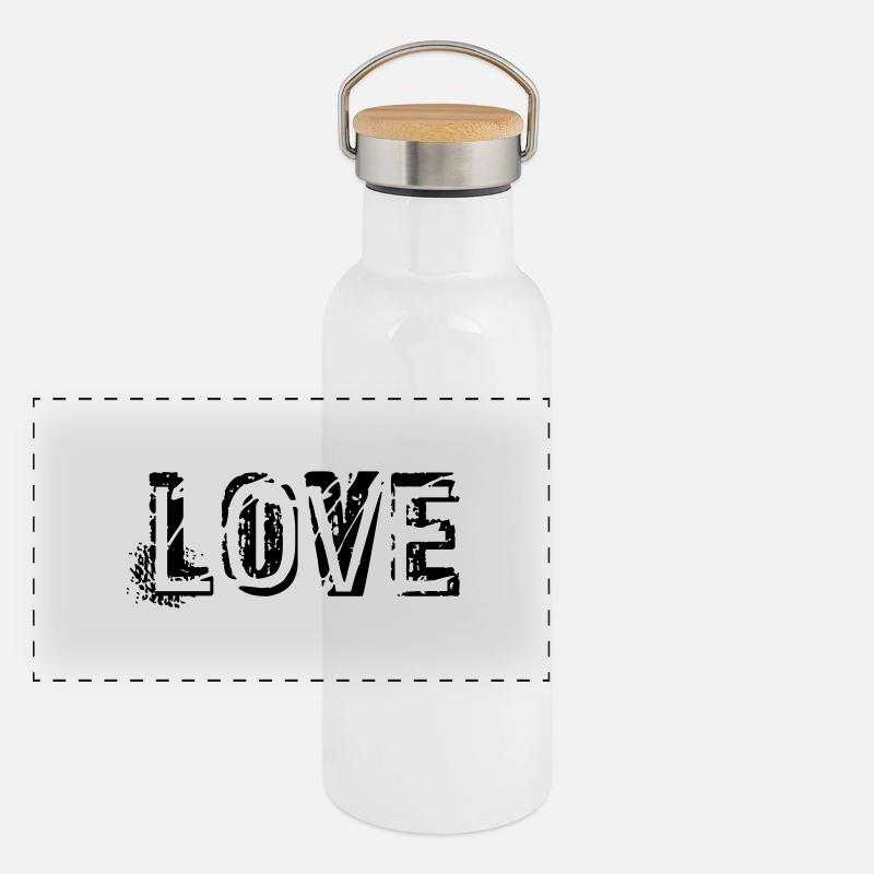 LOVE STAMP Panorama Thermosflasche mit Bambusdeckel