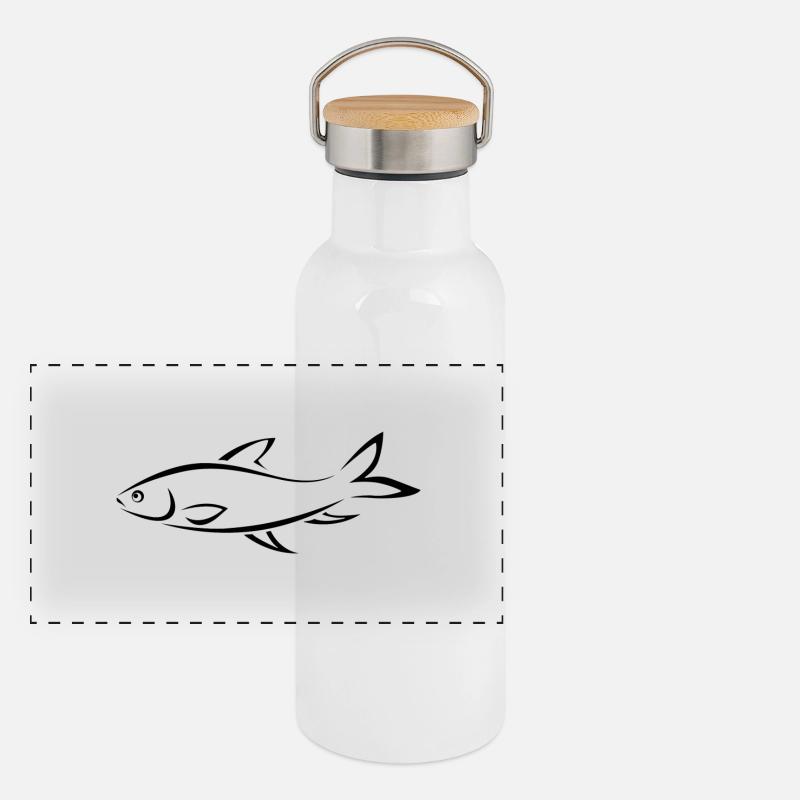fish319 Panorama Thermosflasche mit Bambusdeckel