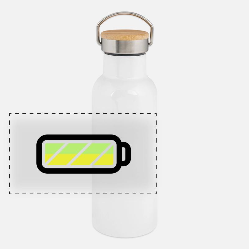 battery Panorama Thermosflasche mit Bambusdeckel