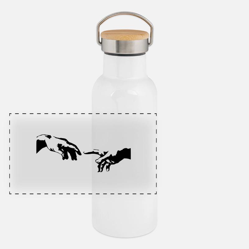 der Hand Panorama Thermosflasche mit Bambusdeckel