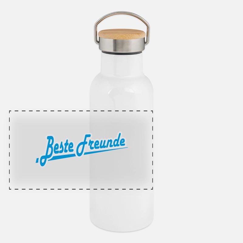 Beste Freunde Panorama Thermosflasche mit Bambusdeckel