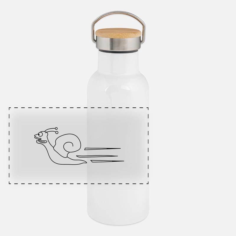 Fast Snail Panorama Thermosflasche mit Bambusdeckel