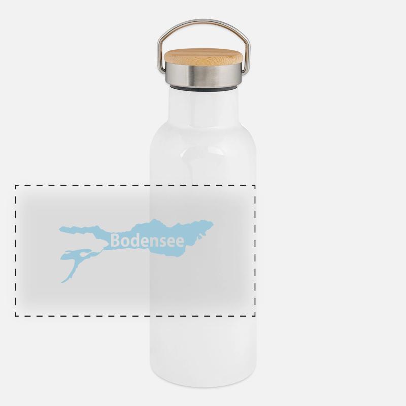 bodensee Panorama Thermosflasche mit Bambusdeckel
