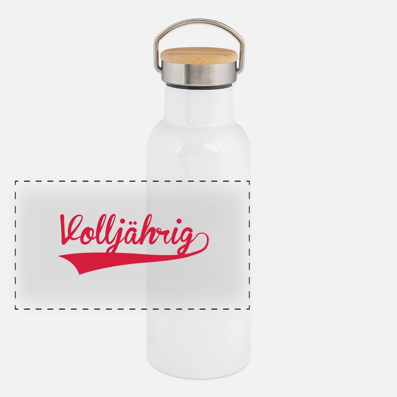 volljährig 18 Panorama Thermosflasche mit Bambusdeckel
