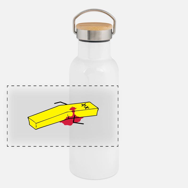 Pommes Panorama Thermosflasche mit Bambusdeckel
