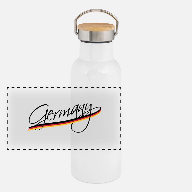 Panorama Thermosflasche mit Bambusdeckel