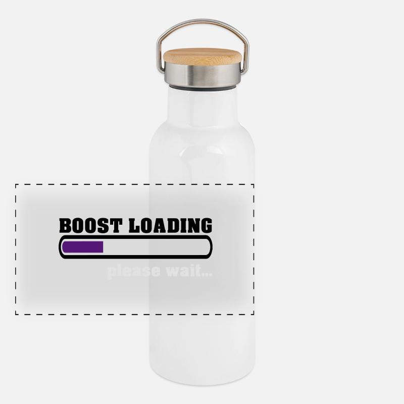 Boost Loading Please Wait Panorama Thermosflasche mit Bambusdeckel