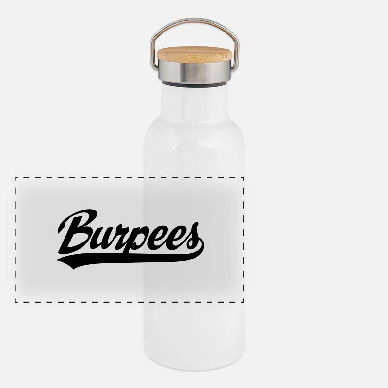 Burpees Panorama Thermosflasche mit Bambusdeckel