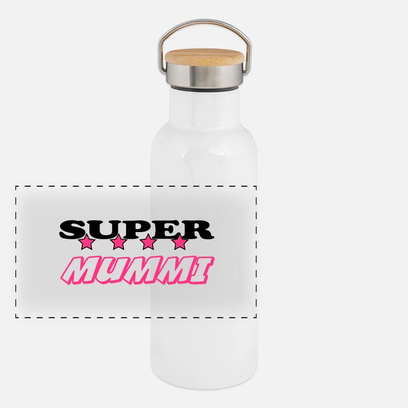 Super mummi Panoramic Thermal Bottle with Bamboo Lid
