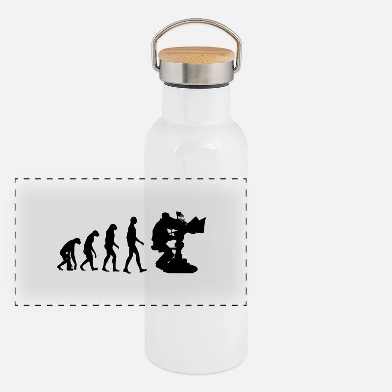 Cameraman / Camera / Kameramann / Kamera Panoramic Thermal Bottle with Bamboo Lid